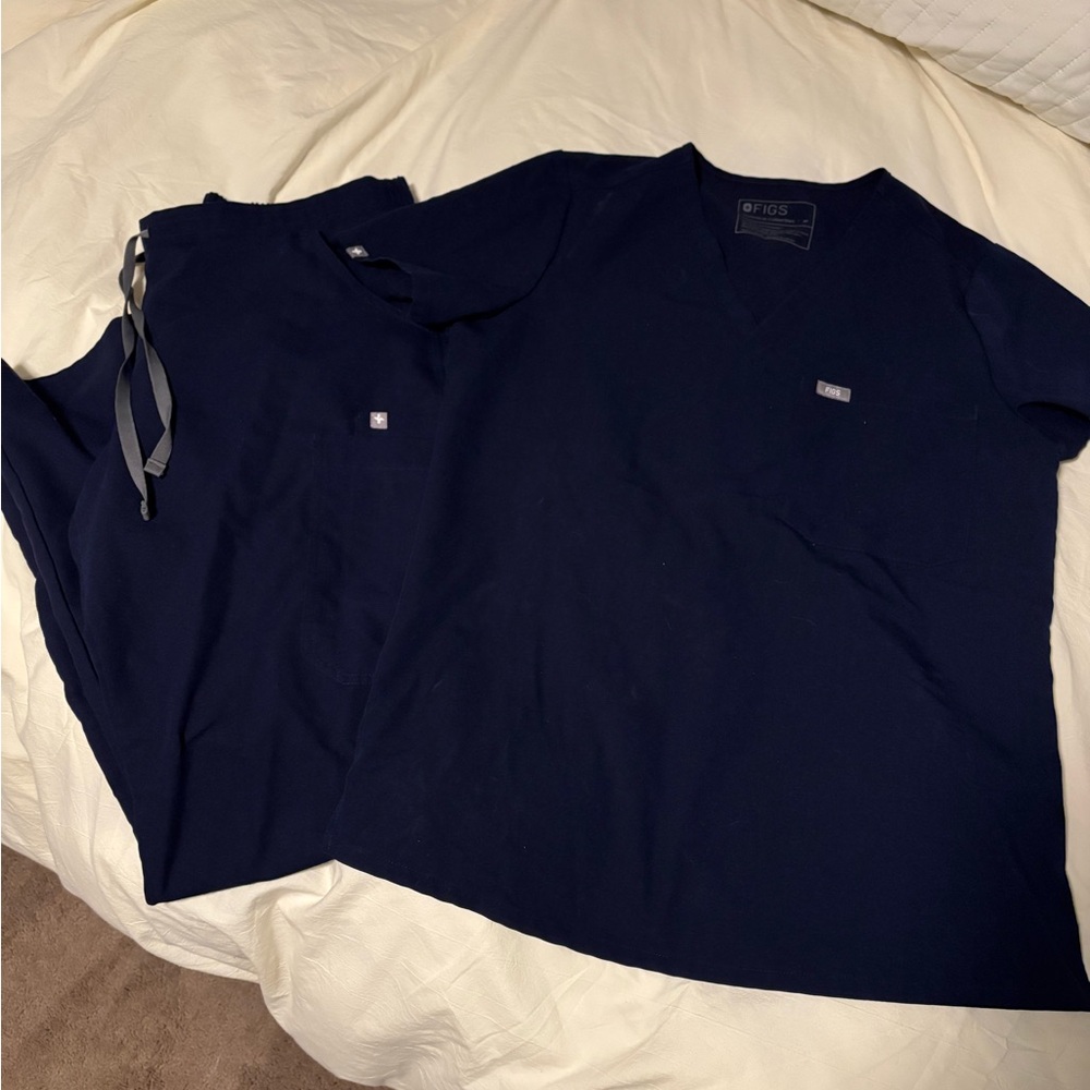 Figs Navy Blue Scrub Set